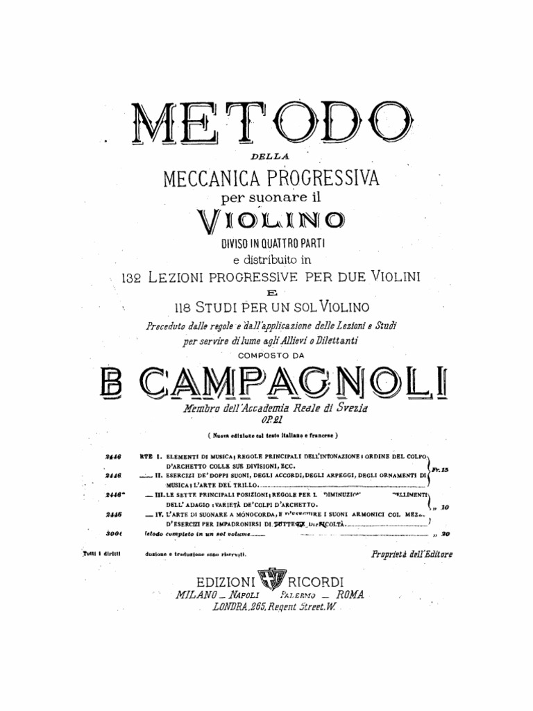 Campagnoli Violin Method PDF