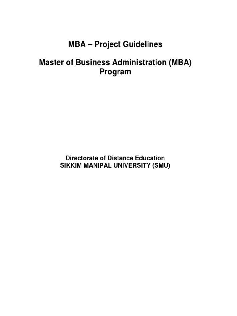 MBA Project Guidelines Overview | PDF | Retail | Banks