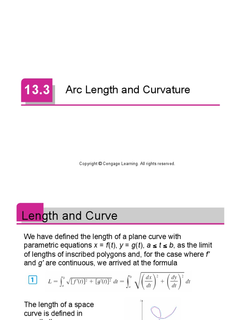 Ch13 - 3 - Stewart2016 ARC LENGTH AND CURVATURE 1 | PDF | Curvature | Curve