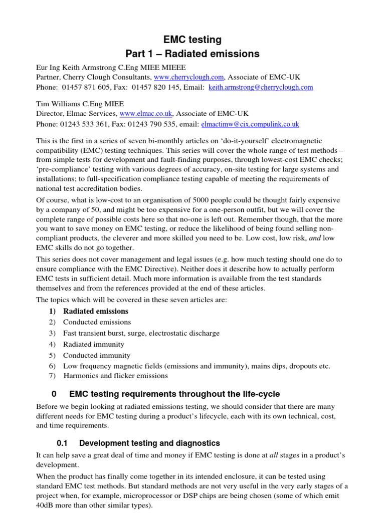Emc Testing Part 1 | PDF