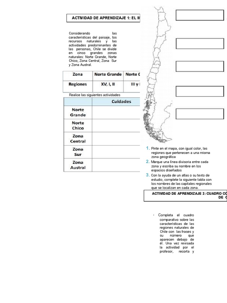 Regiones Naturales de Chile: Mapa y Características | PDF | Chile | Clima