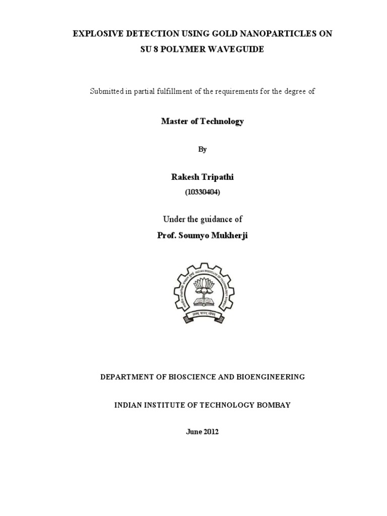 Rakesh 10330404 Mtech Thesis Pdf Mass Spectrometry Surface
