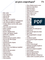 Lista de Resíduos Compostaveis