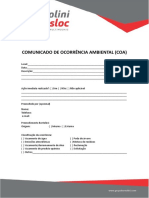 Comunicado de Ocorrência Ambiental