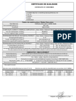 Certificado de Qualidade: Dados Da Matéria Prima / Matter Data Press