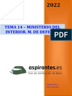 Tema 14. Guion Del Aspirante Sobre M. Interior. M. Defensa