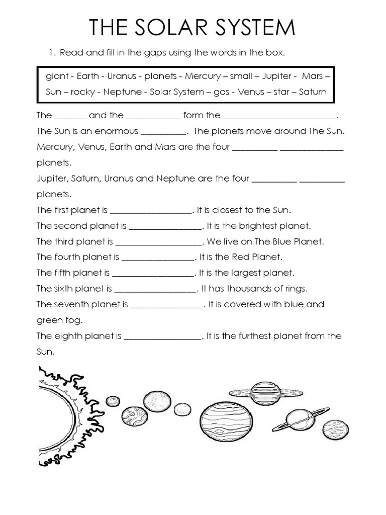 THE SOLAR SYSTEM Interactive Worksheet | PDF