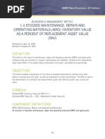 1.4 Stocked Maintenance, Repair and Operating Materials (Mro) Inventory Value As A Percent of Replacement Asset Value (Rav)