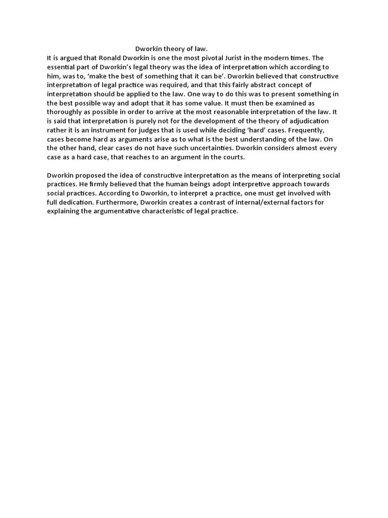 Dworkin theory of law PDF