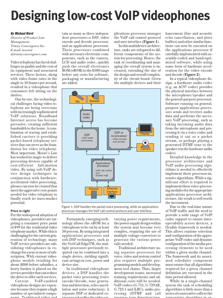 Cost-Effective VoIP Videophone Design | PDF | Voice Over Ip ...