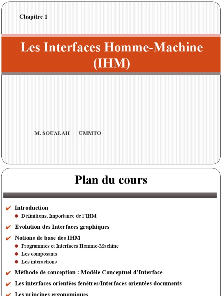 Introduction aux Interfaces Homme-Machine | PDF | Interaction humain ...
