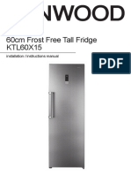 KENWOOD 60cm Tall Larder Fridge - Silver KTL60X15 Manual