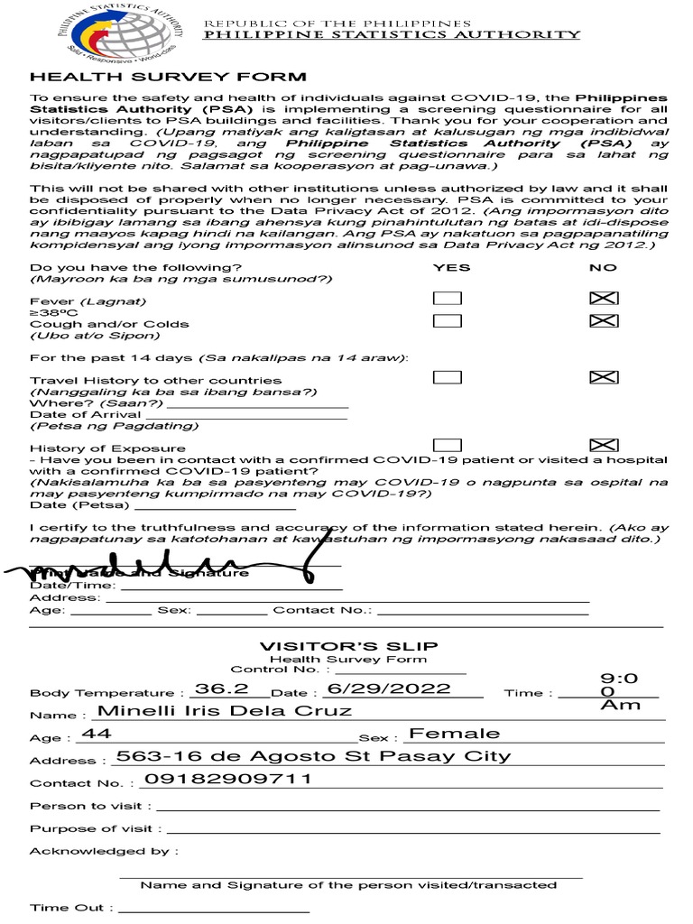 Health Declaration Form | PDF