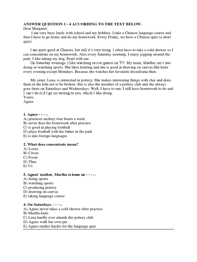 Test Exam Worksheets | PDF