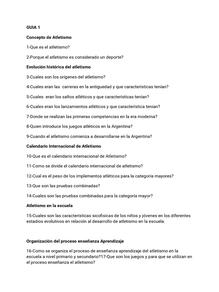 GUIas de Atletismo | PDF | Deporte del atletismo | Corriendo