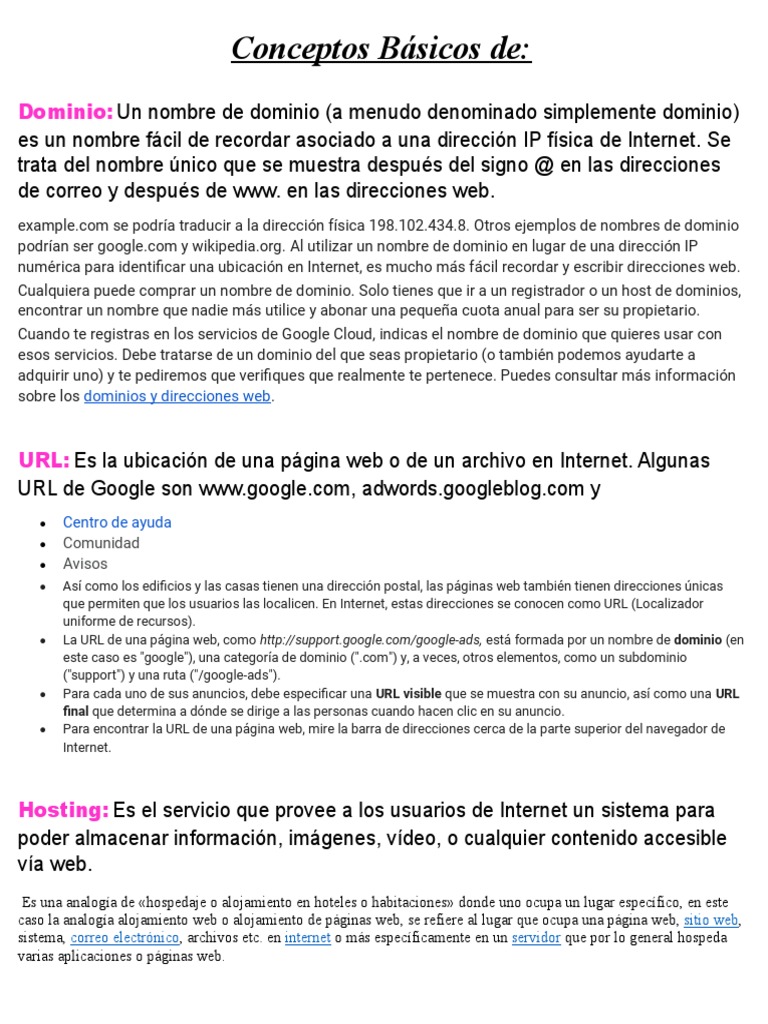 Conceptos Básicos de | PDF | Red mundial | Internet y web
