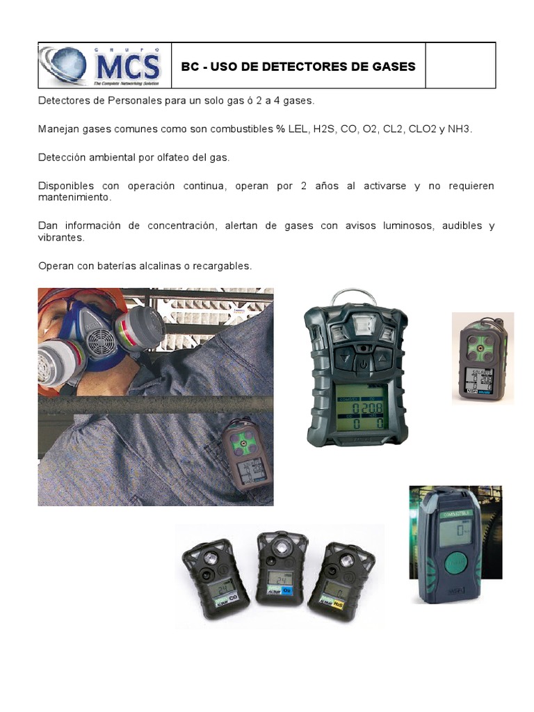Uso De Detectores De Gases Descargar Gratis Pdf Gases Química