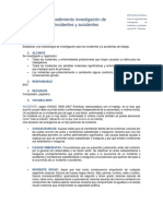 Procedimiento Investigacion Incidentes - Accidentes