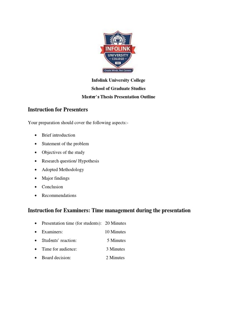 Thesis Presentation Outline Pdf