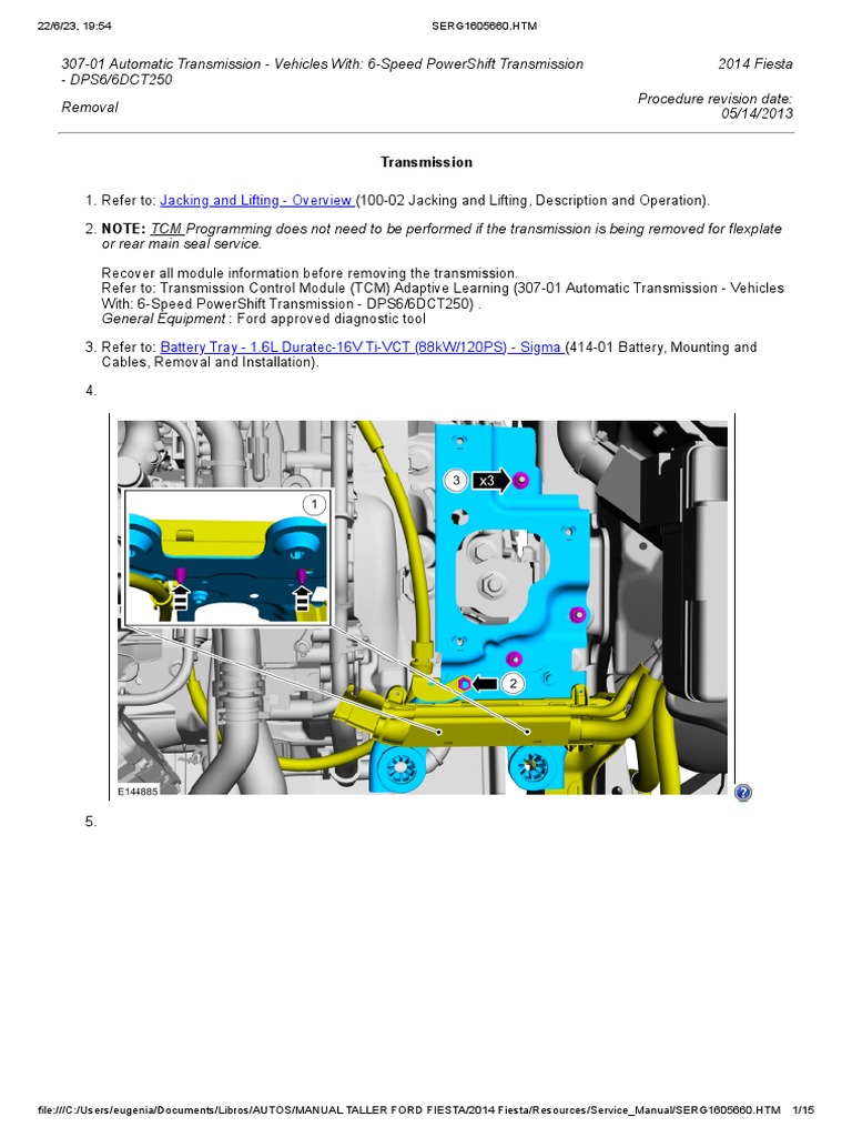 6 Speed PowerShift Transmission DPS6 Removal | PDF | Transport ...