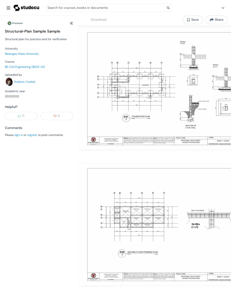 Structural Plan Sample Sample - Compress | PDF | Civil Engineering