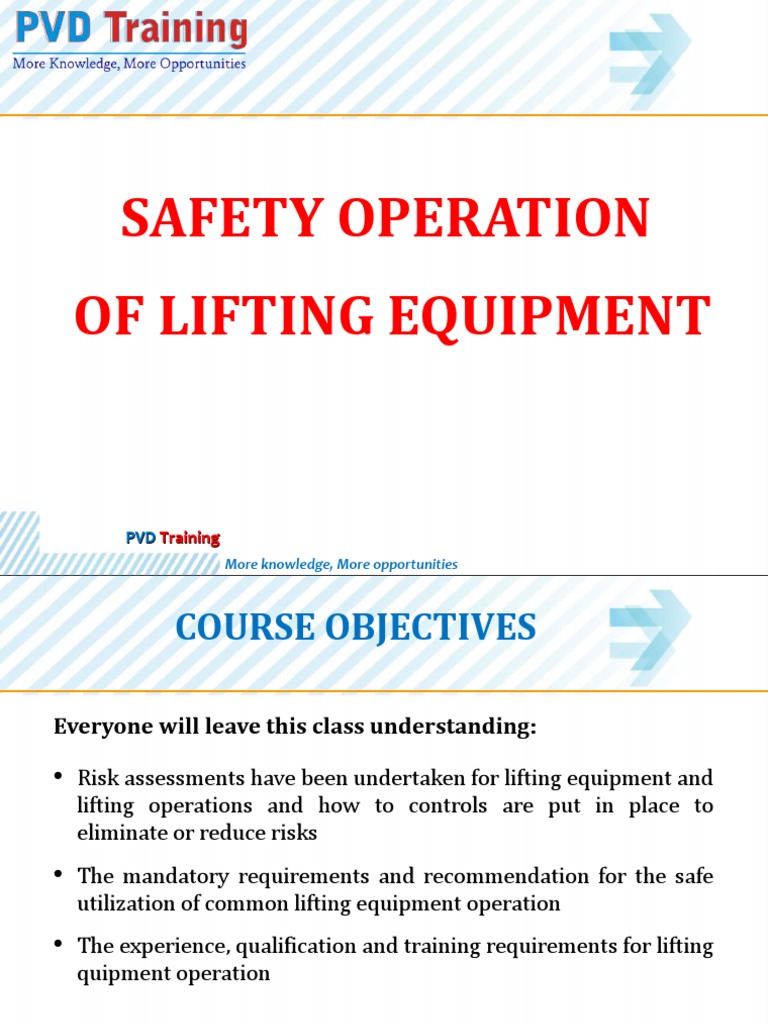 Safety Operation of Lifting EquipmentRev028032023 PDF Crane