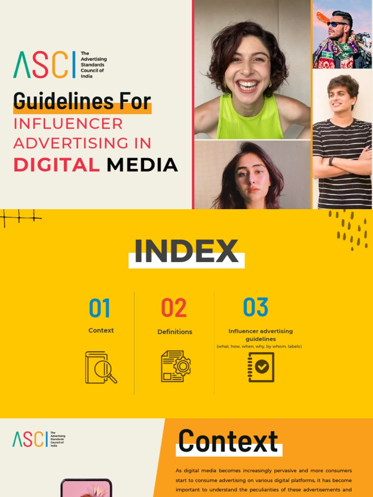 ASCI Guidelines Influencer Advertising in Digital Media PDF Video On Demand Advertising