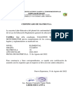 Certificado de Matricula de Analy