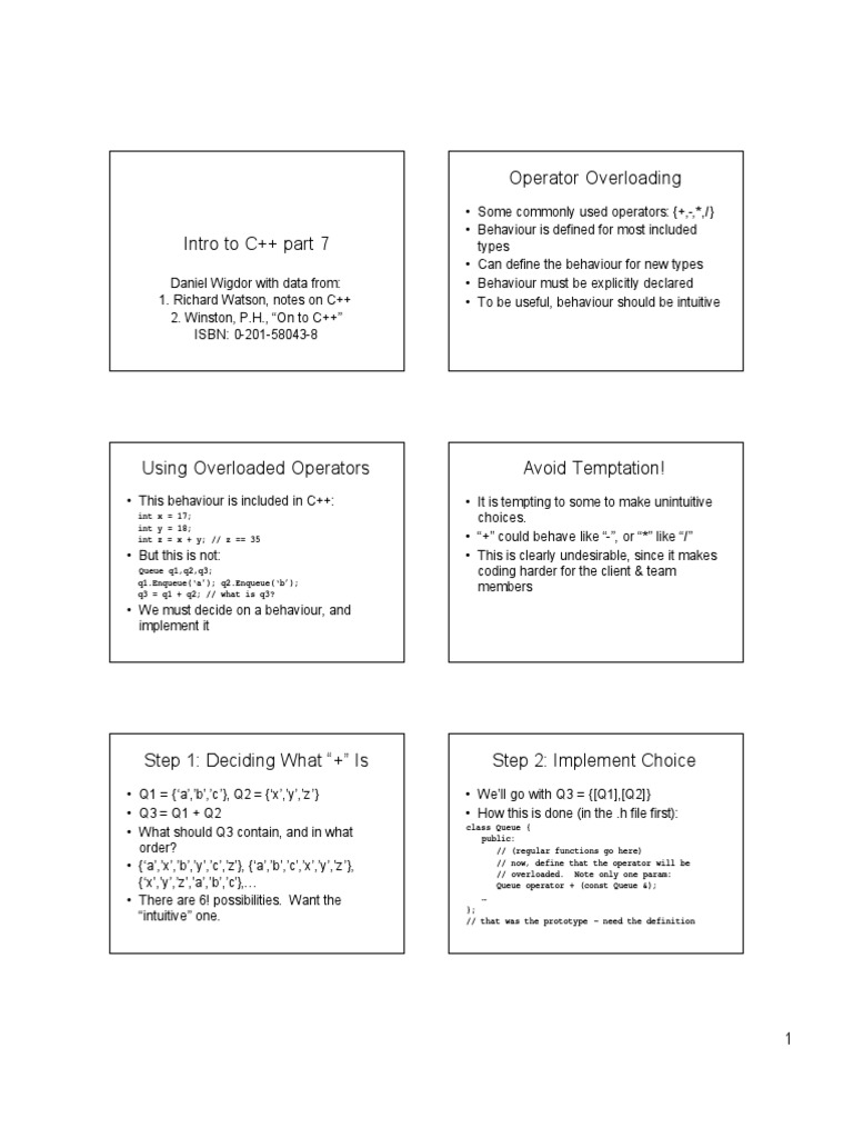 Operator Overloading PDF Queue (Abstract Data Type) C++