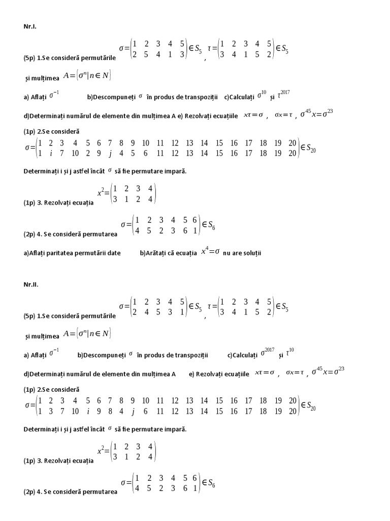 Permutari Test 11 Info | PDF