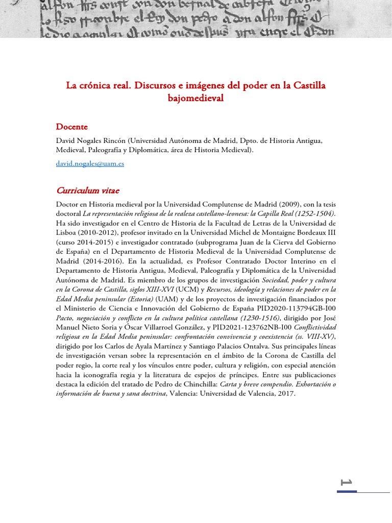 Crónicas Reales en Castilla Medieval | PDF | Historiografía | Nobleza