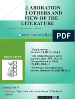 Collaboration With Others and Review of The Literature