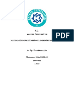 T.C. Kafkas Üniversitesi: Matematik Ders Kitabi İncelenmesi Dersi Vize Ödevi