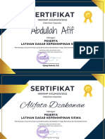 Benjamin Professional Yellow Completion Certificate