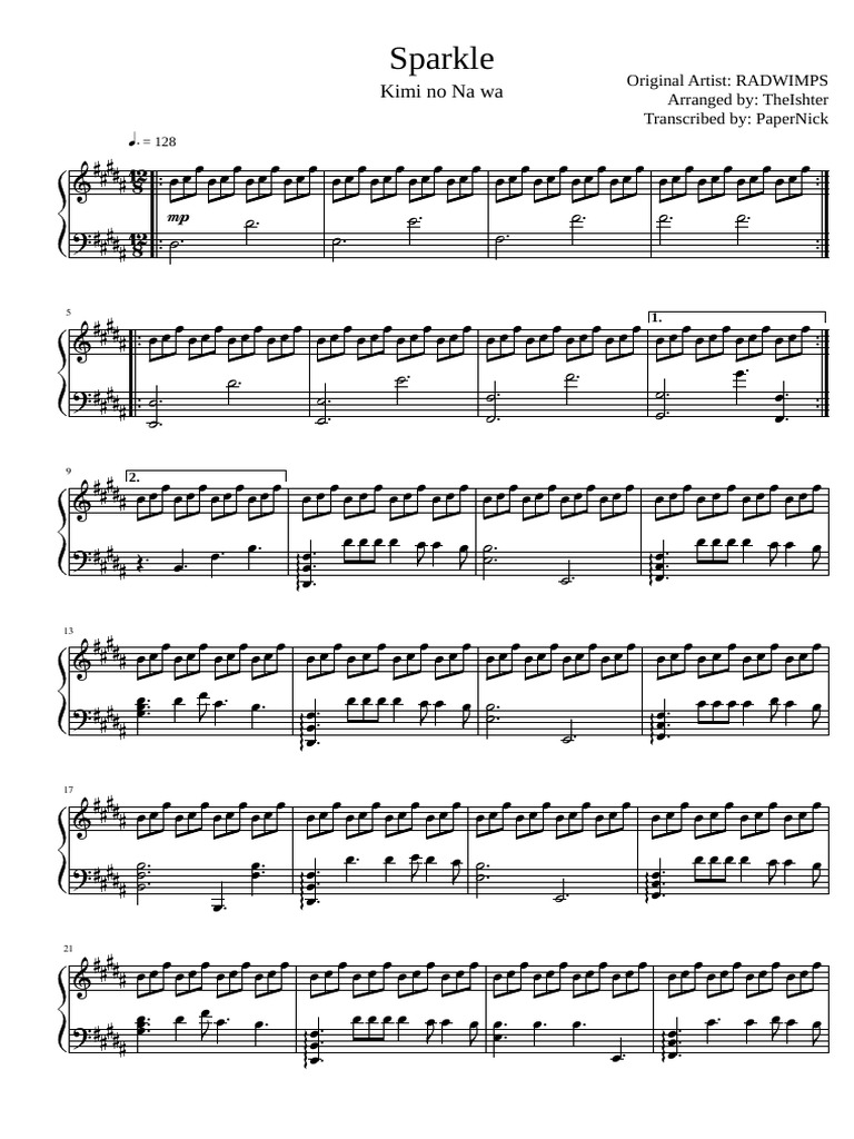 Kimi No Na Wa Sparkle Theishter Pdf