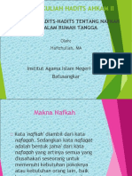 4 - Hadîts-Hadîts Tentang Nafkah Dalam Rumah Tangga