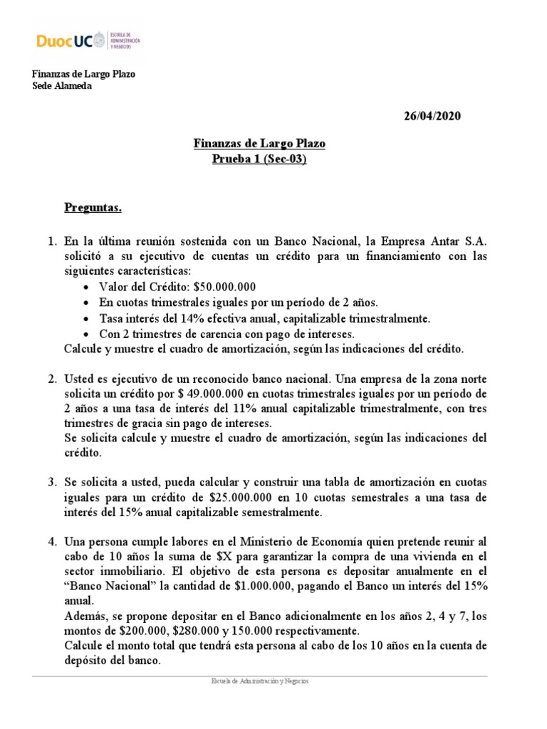 Ejercicios de Finanzas a Largo Plazo | PDF