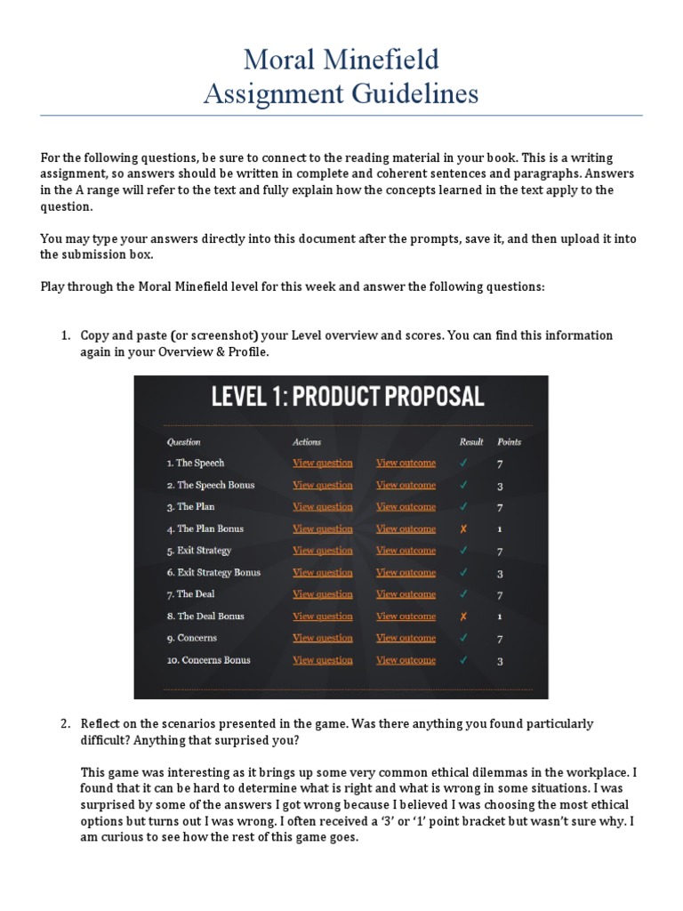 Moral Minefield Level 1 PDF