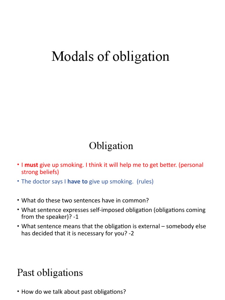 Modals of Obligation | PDF