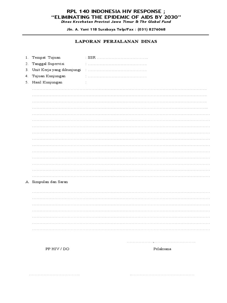 FORMAT LAPORAN PERJADIN NFMc 2021 | PDF