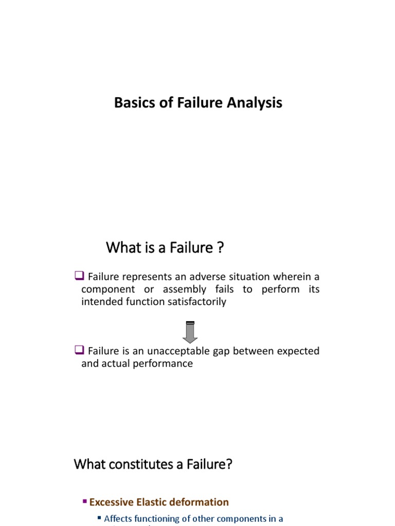 Basic Failure Analysis PDF Failure Analysis Reliability Engineering