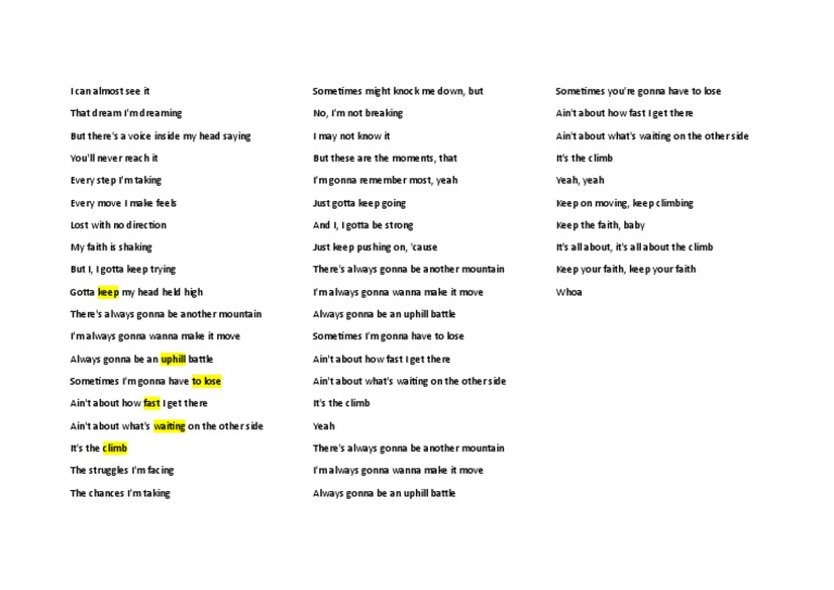 THE CLIMBMiley Cyrus PDF SelfImprovement