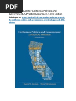 Solution Manual For California Politics and Government A Practical Approach 13th Edition