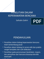 Penelitian Dalam Keperawatan Bencana