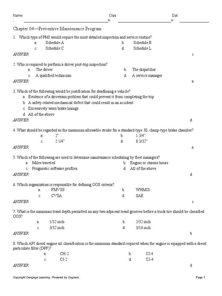 Chapter 04 preventive maintenance program pdf truck tire