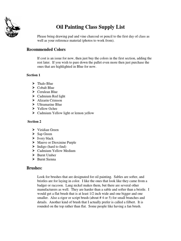 Oil_Painting_Supply_List (2017_09_04 12_51_06 UTC) PDF Oil Painting