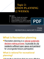 Topic 2 - Recreational Planning (2 Weeks)