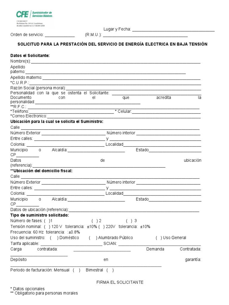 P-B001-014-R-01 Solicitud para La Prestación Del Servicio de Energía ...