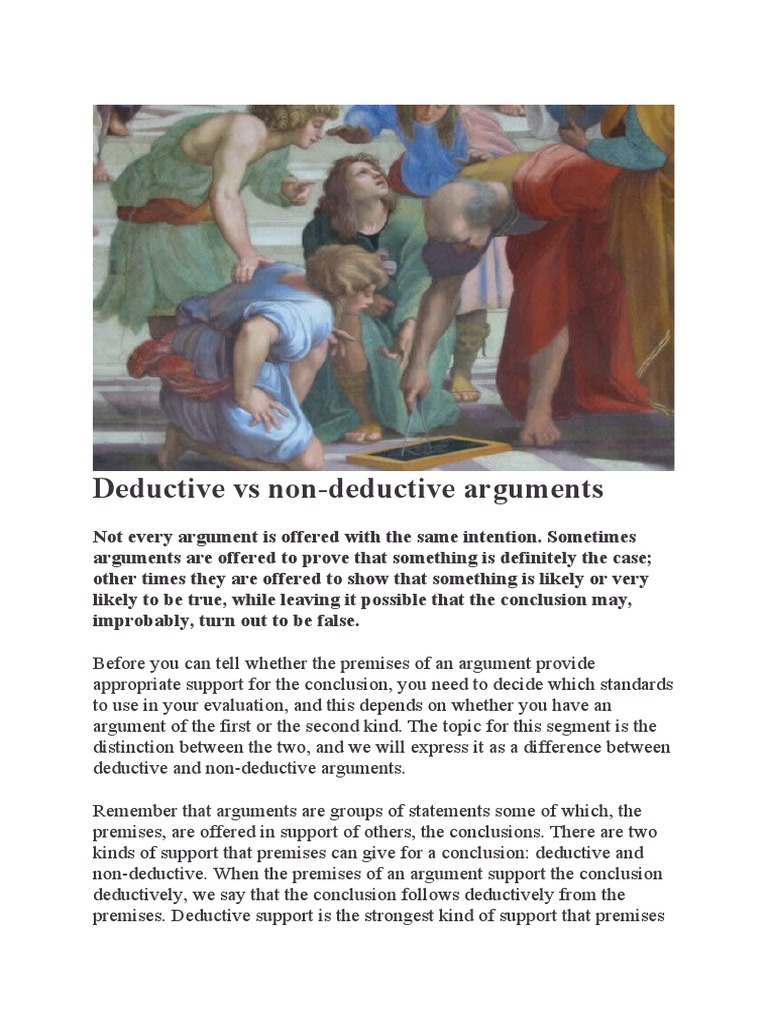 Deductive Vs Non Deductive Arguments