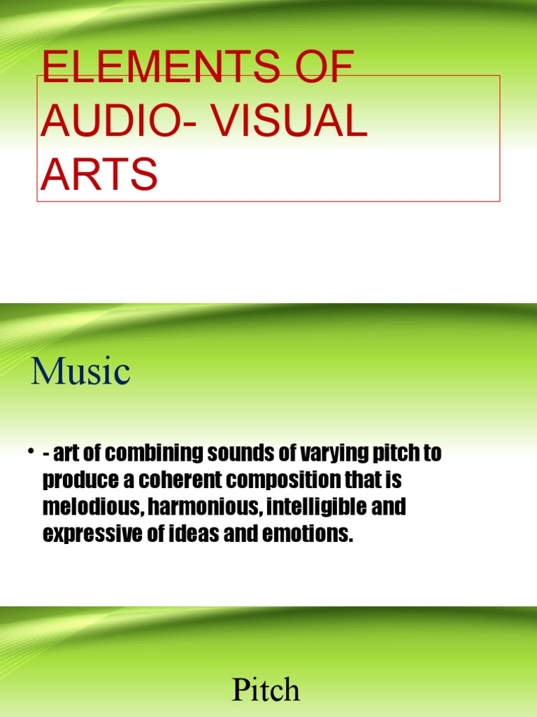 Elements of Audio Visual Arts PDF
